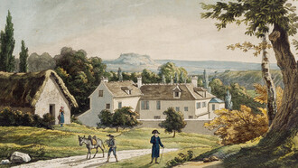 Philibert-Louis Debucourt y Horace Vernet, Ermita de Montmorency, donde vivió Jean-Jacques Rousseau de 1758 a 1762. Biblioteca Nacional de Francia