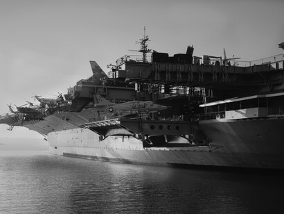 A military ship; use of these weapons is the most environmentally destructive of all human activities