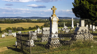 El cementerio de Burkittsville, EE.UU.,1990, que aparece en la película «El proyecto de la bruja de Blair»