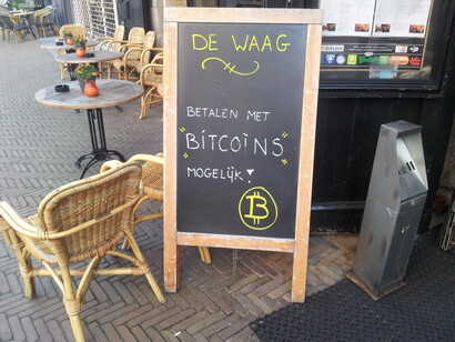 Cafetería que acepta el pago con bitcoin