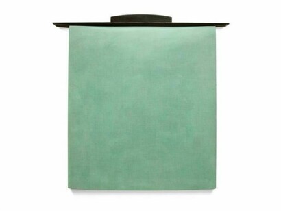 Robert Yasuda, Threshold, 2013, acrylic on fabric on wood, 43 x 44 inches