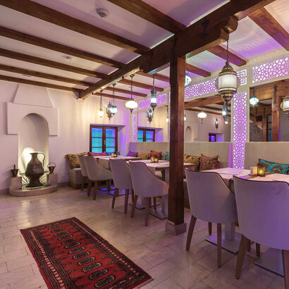 Byblos Podgorica, an architectural mix of historical existing and new modern arabesque elements, design and project management by Tamara Suhih