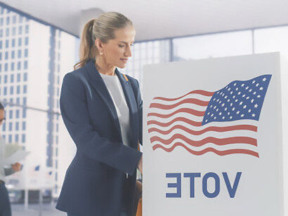 Dedicated American citizens exercising their right to vote at a polling station on Election Day in the United States of America