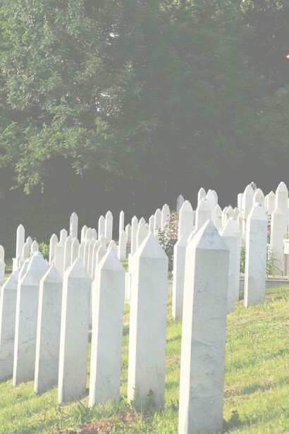 Muslim graves Alifakovac Cemetery, Sarajevo, Bosnia and Herzegovina