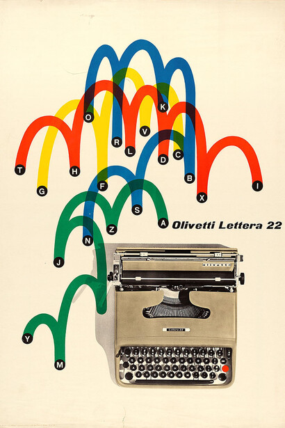 Giovanni Pintori, Olivetti lettera 22, 1950–55. Courtesy of Museum für Kunst und Gewerbe Hamburg