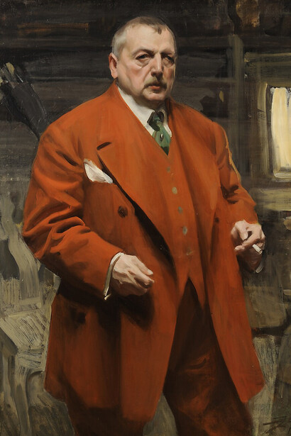 Anders Zorn, Selbstporträt in rot, 1915. Courtesy of Hamburger Kunsthalle