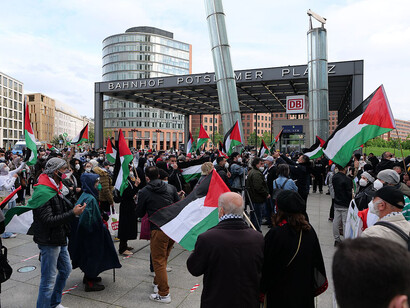 A pro Palestine demonstration held in a German square