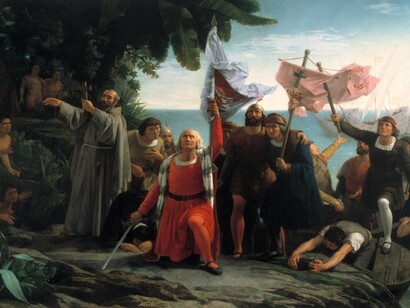 Dióscoro Puebla, Columbus landed in the New World, 1862, Prado Museum