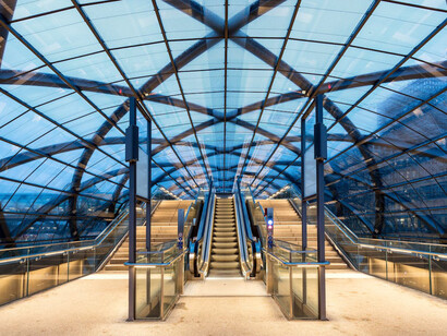 The bustling Bahnhof Elbbrücken, the train station Hamburg, Germany, serves as a vibrant crossroads where cultures and stories converge, embodying the city's dynamic spirit