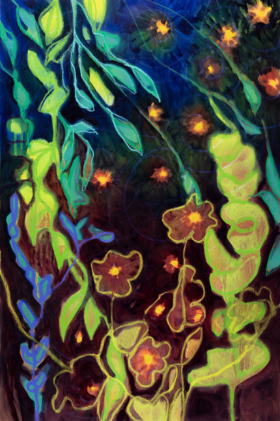 Rachelle Krieger, Fireflies and night visions I. 2023. Courtesy of Susan Eley Fine Art Gallery