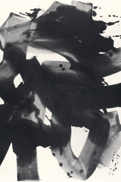 Mary Weatherford, The robot, 2018. Courtesy of Crown Point Press