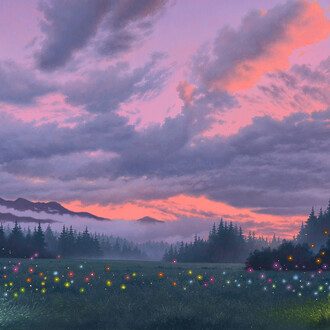 Adrian Cox, A path between heaven and Earth IV (detail). Courtesy of Corey Helford Gallery