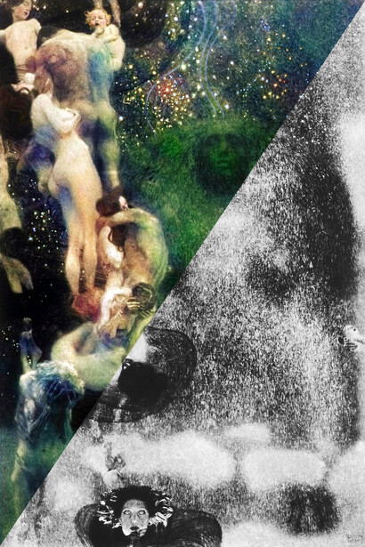 Gustav Klimt, Philosophy (faculty painting), 1900, recolourisation after historical photograph. Courtesy of Lower Belvedere
