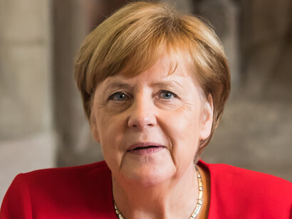 Close up of former leader Angela Merkel