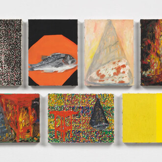 Jennifer Bartlett, Fire, table, cone A, 1988-1989. Courtesy of Rebecca Camacho Presents