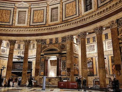 The Pantheon, originally built as a Roman temple, has been a Catholic church since AD 609 and is located in Rome, Italy