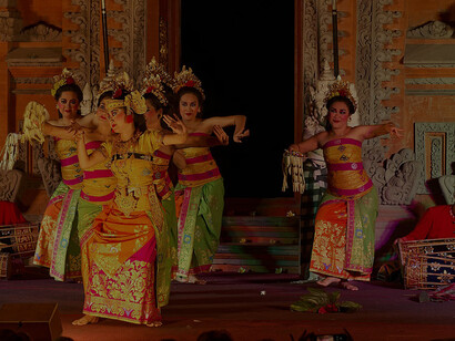 Performance of a fragment of the Ramayana, with the accompanying Legong dance, by Bina Remaja Troupe group, Ubud, Indonesia