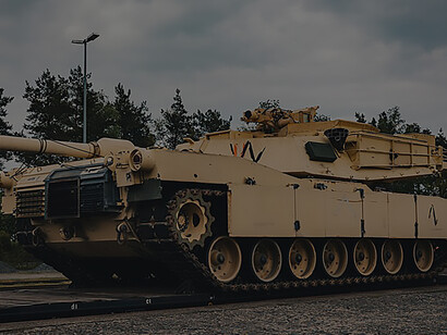 U.S. M1A1 Abrams tanks for Armed Forces training in Ukraine await offloading at Grafenwoehr, Germany