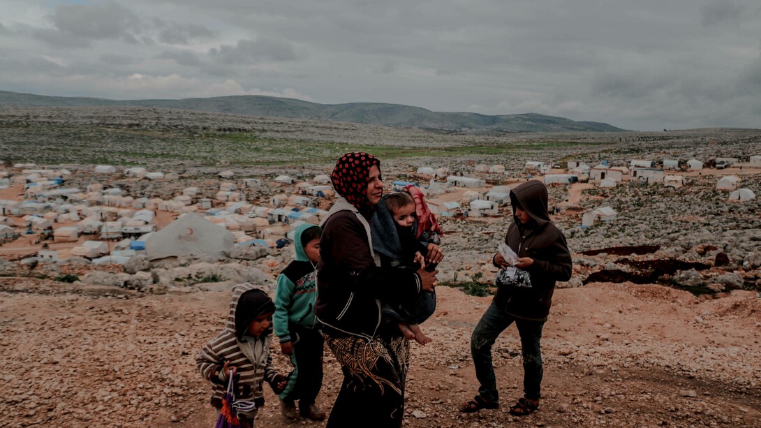 A displaced family impacted by war