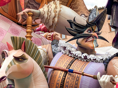 The Falla at Campanar, showcased during the Fallas Festival in Valencia, Spain, stands out for its elaborate design and colorful artistry, embodying the spirit of this iconic event