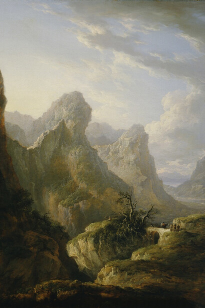 Alexander Nasmyth
Scottish, 1758–1840
A View in Glen Coe, Argyllshire
1814
Oil on canvas
35 x 27 in. (88.9 x 68.6 cm)
Sidney and Lois Eskenazi Museum of Art, Anonymous gift