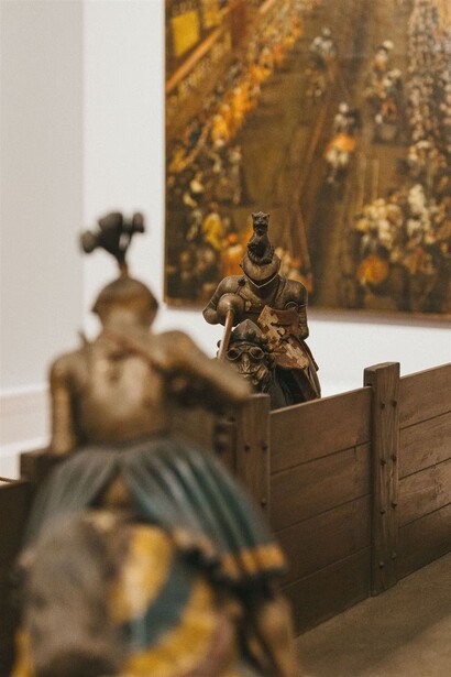 Tuscan tournaments: the saracen Joust, the Crossbow Palio and the Game of the Bridge, exhibition view. Courtesy of Gallerie degli Uffizi