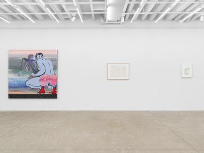Ebecho Muslimova and Maria Lassnig, exhibition view. Courtesy of Magenta Plains