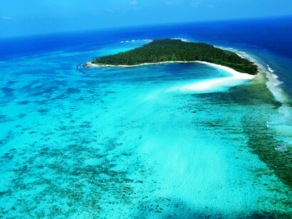 The scenic Lakshadweep landscape bathed in the sunset; visitors from the Western world, particularly those from the affluent countries in Europe, North America and Australia, are now showing greater interest in Lakshwadeep