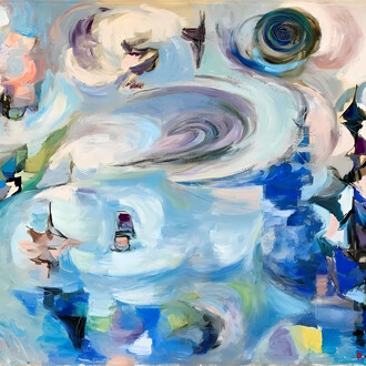 Hélène de Beauvoir, Skipiste, oil on canvas, 1962, 65x92.3cm © APP, Ute Achhammer