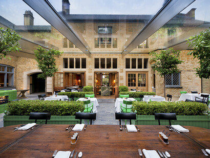 The botanical rooms by day: a bright and airy dining space that showcases fresh, seasonal produce from the hotel’s gardens, offering a delightful culinary experience, United Kingdom
