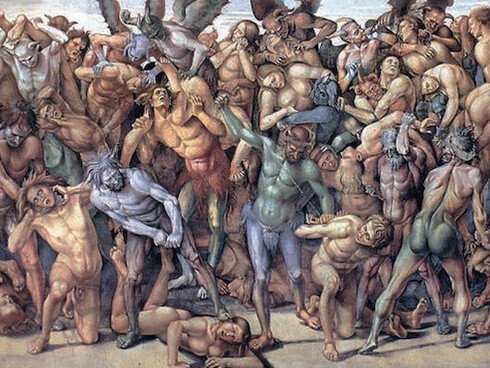 Luca Signorelli, Dannati, dettaglio, Duomo, Orvieto