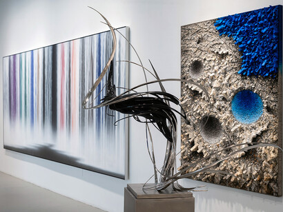 Various artists, Otherworldly landscapes, exhibition view. Courtesy of Sundaram Tagore Gallery