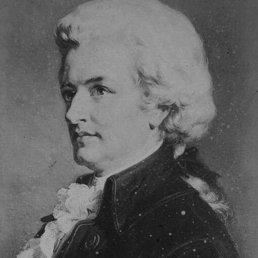 Wolfgang Amadeus Mozart, fotografia di Friedrich Bruckmann, parte dell'archivio dei ritratti della Biblioteca Nazionale del Galles