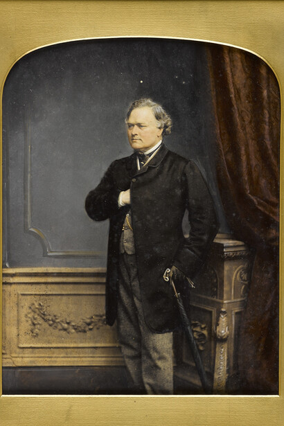 Painted photograph of Sir John Login, by John Jabez Edwin Mayall, London, 1862