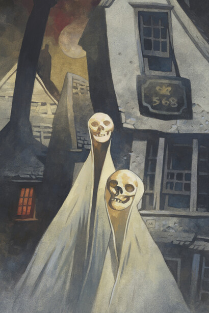 Mike Mignola, Night on the town, 2024. Courtesy of Philippe Labaune Gallery