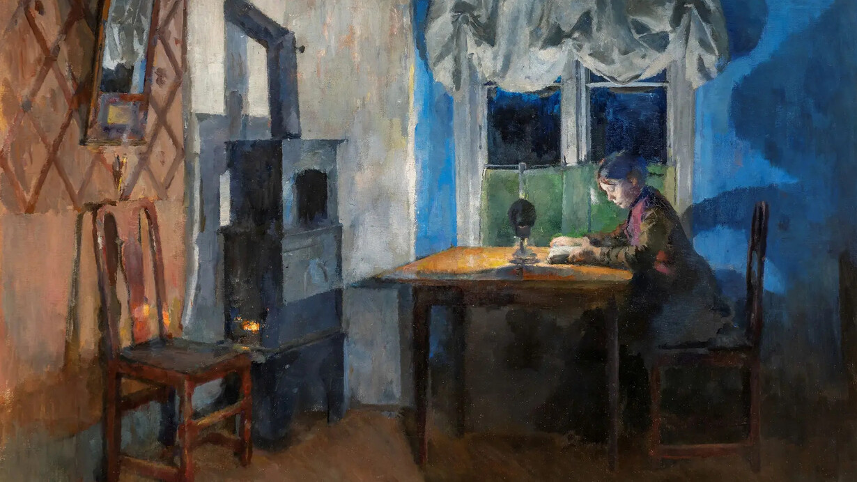 Harriet Backer, By the lamp light, 1890. Courtesy of Kode Museums