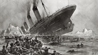 Untergang der Titanic, Stich von Willy Stöwer
