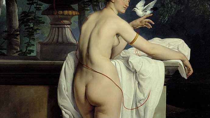 Francesco Hayez, Ritratto di Carlotta Chabert come Venere con due colombe, 1830