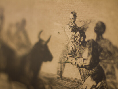 Desjarrete de la canalla con lanzas, medias-lunas, banderillas y otras armas (Goya)