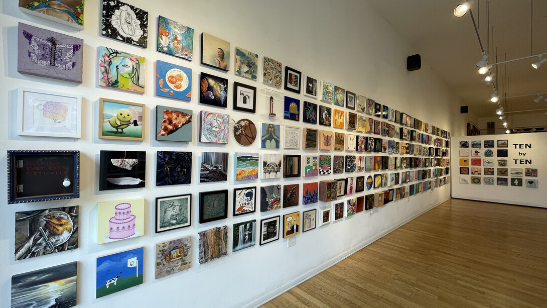 Various artists, Ten by ten, exhibition view. Courtesy of Jackson Junge Gallery