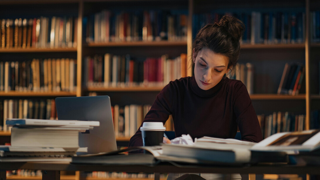 A late night study session, hallmark of university life