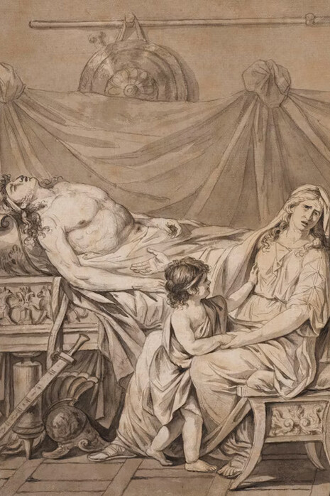 Jacques-Louis David, Andromache mourning the death of Hector, about 1783. Courtesy of the Art Institute of Chicago