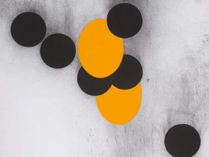 Detail of Nigel Hall, Drawing 1709, 2016, Acrylic and charcoal on paper, 244 x 153 cm © The Artist, Courtesy Annely Juda Fine Art