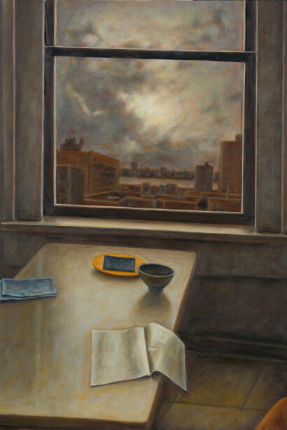 Susan Kraut - New York Kitchen, II, 34 in x 28 in, oil on panel, 2016