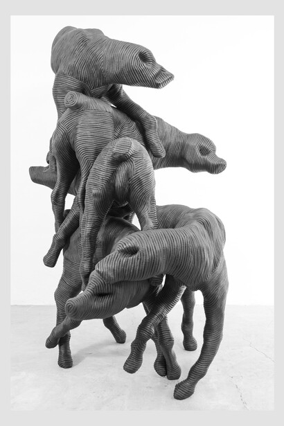 Paolo Grassino, Maree, 2016, spugna sintetica, polistirolo, resina e legno