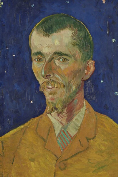 Vincent Van Gogh, "Il Poeta" (ritratto di Eugene Boch), 1888, Museo d’Orsay, Parigi, Francia. Boch non era un poeta, ma un pittore impressionista. Il suo aspetto e la sua somiglianza con Dante ne fecero per Van Gogh il simbolo del Poeta