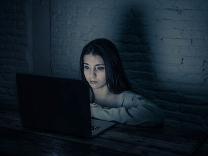A woman viewing adult content