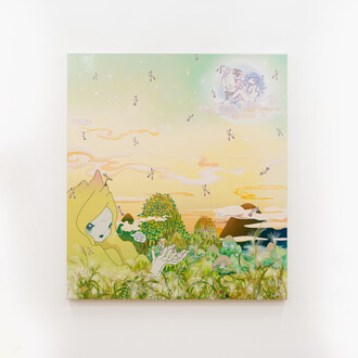 Chiho Aoshima,
Act with Caution on a Full Moon Day!, 2024,
Acrylic on canvas mounted on aluminum frame,
160 x 143.4 cm
©2024 Chiho Aoshima/Kaikai Kiki Co., Ltd.
All Rights Reserved. Courtesy Perrotin