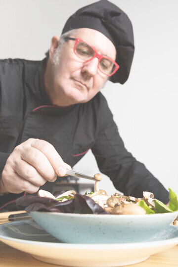 Chef at work, exploring European cuisine through food pairing, sensory dining, and molecular gastronomy