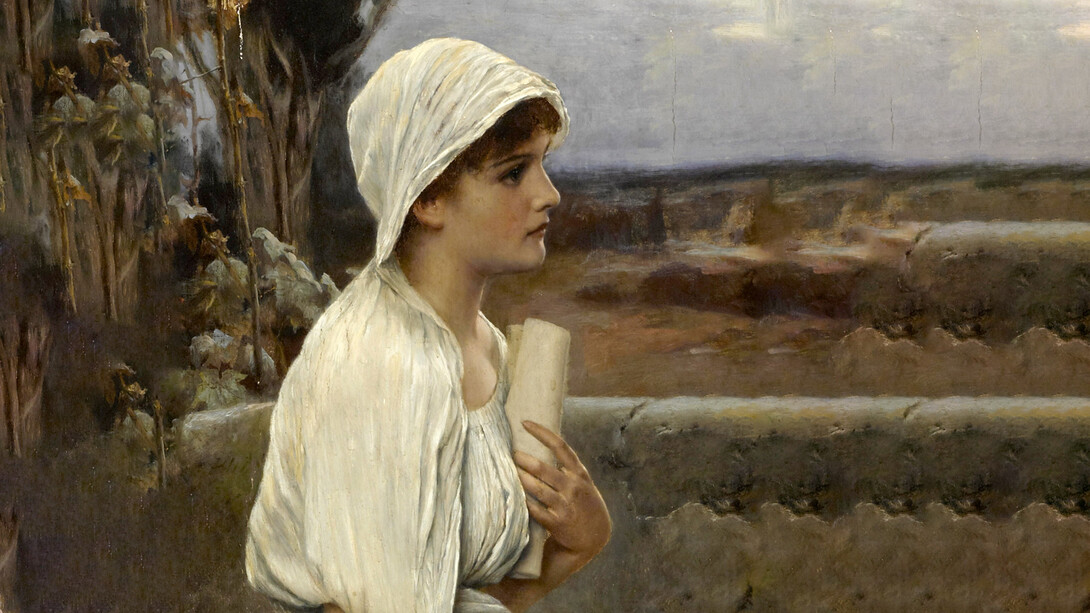 Ipazia, par Alfred Seifert. Elle fut une femme d'une brillante intelligence et passionnée de connaissances, mathématicienne, physicienne, astronome, motivée par son père, directeur de la célèbre Bibliothèque d'Alexandrie entre 355 et 370